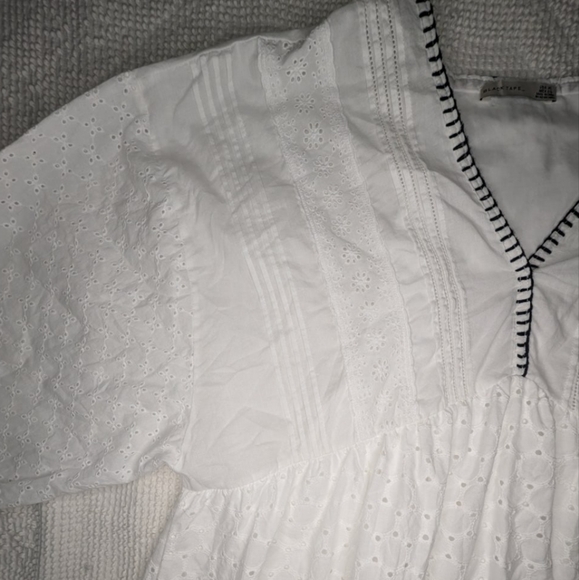 Black Tapeâ•‘White Eyelet Babydoll Dressâ•‘Size XL - Picture 3 of 8